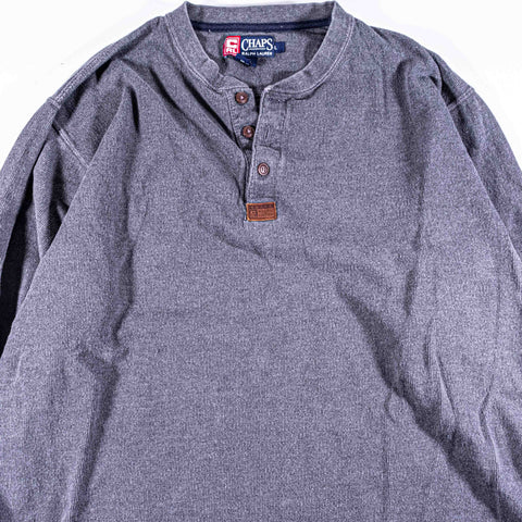 Chaps Ralph Lauren Ribbed Henley Long Sleeve T-Shirt