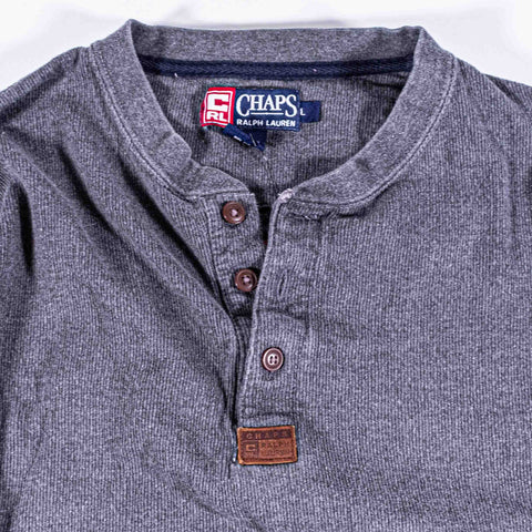 Chaps Ralph Lauren Ribbed Henley Long Sleeve T-Shirt