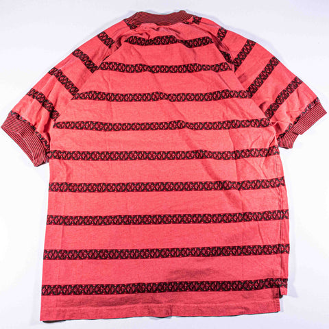 Generra Striped Tribal Print AOP Surf Mock Neck T-Shirt