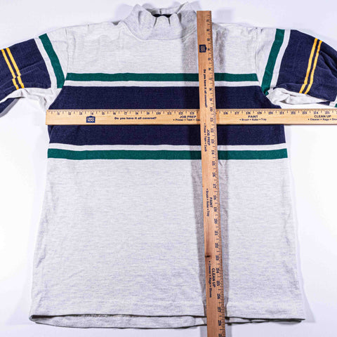 LL Bean Striped Mock Neck Sweatshirt Made in USA