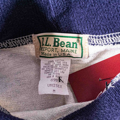 LL Bean Striped Mock Neck Sweatshirt Made in USA