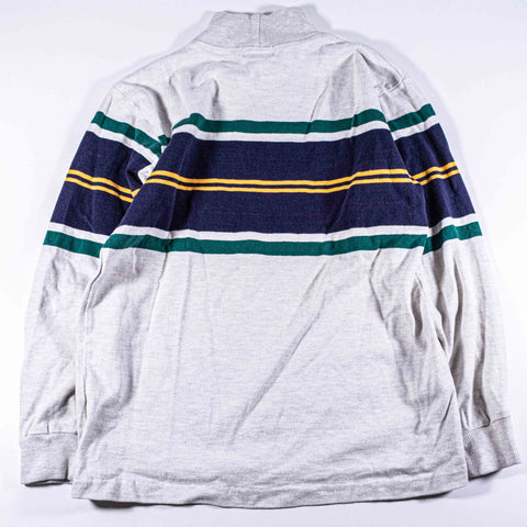 LL Bean Striped Mock Neck Sweatshirt Made in USA