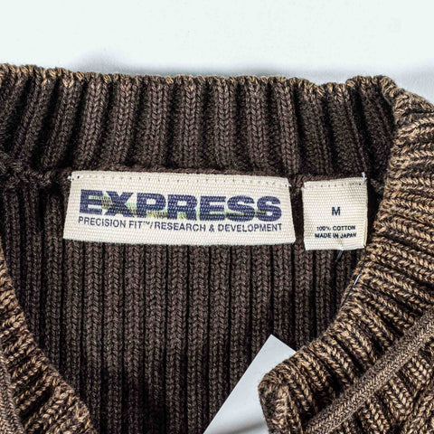 Express Ribbed Lace Up Sweater Made in Japan