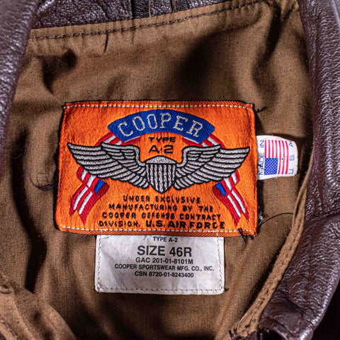 Cooper A-2 US Air Force Leather Bomber Jacket Goatskin