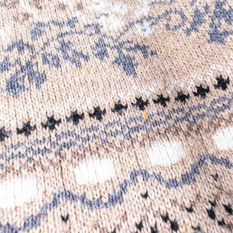 Nordic Fair Isle Roll Neck Fisherman Sweater