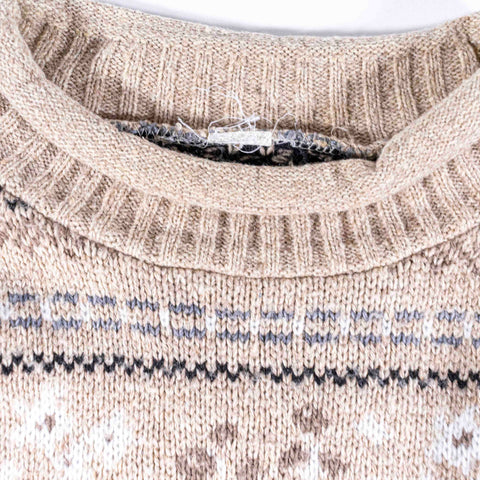 Nordic Fair Isle Roll Neck Fisherman Sweater