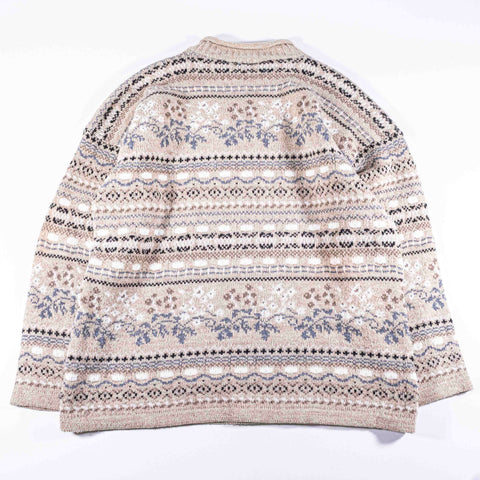 Nordic Fair Isle Roll Neck Fisherman Sweater