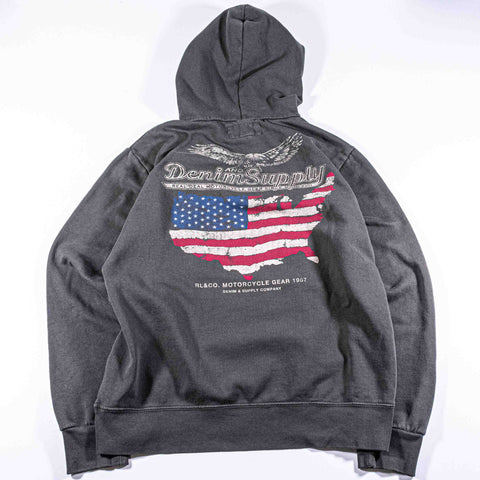 Denim & Supply Ralph Lauren Flag Motorcycle Gear Hoodie Sweatshirt