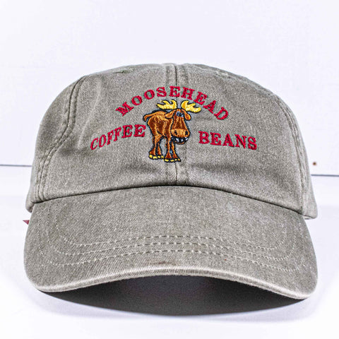 Moosehead Coffee Beans Boothbay Harbour Maine Leather Strapback Hat