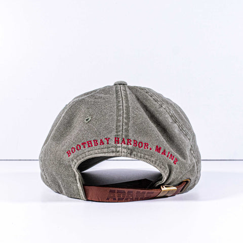 Moosehead Coffee Beans Boothbay Harbour Maine Leather Strapback Hat
