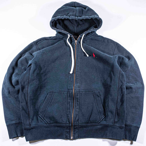 Polo Ralph Lauren Classic Full Zip Hoodie Sweatshirt Sun Faded