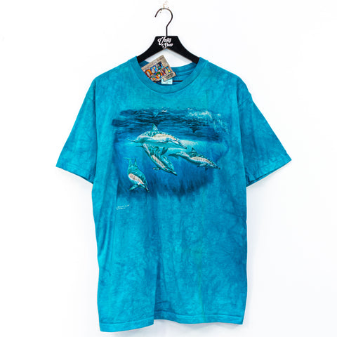 2002 Liquid Blue Randall Scott Dolphin All Over Print T-Shirt