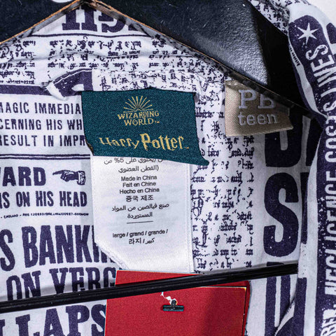 Pottery Barn Harry Potter Daily Prophet Pajama Shirt Pants