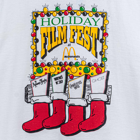 1990 McDonald's Holiday Film Fest Waynes World Addams Family Charlotte's Web Ghost T-Shirt