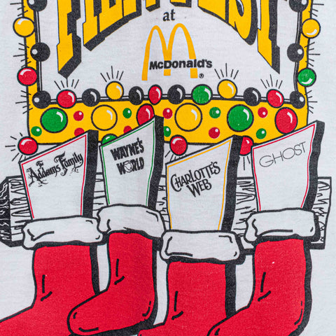 1990 McDonald's Holiday Film Fest Waynes World Addams Family Charlotte's Web Ghost T-Shirt