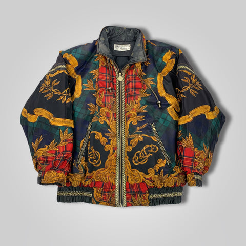 80s 90s Gallery Down Allover Print Versace Style Puffer Jacket