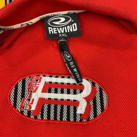 90s REWIND Brand Spell Out Quarter Zip Polo Shirt