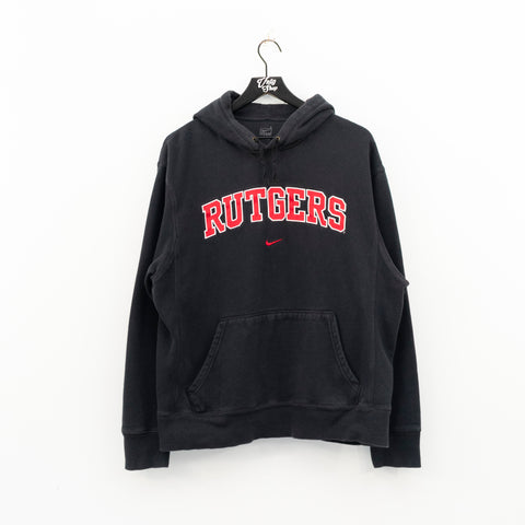NIKE Team Center Swoosh Rutgers University Hoodie Sweatshirt