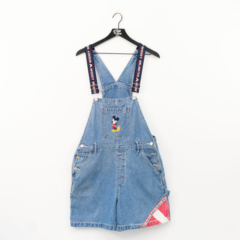 Mickey Unlimited Jerry Leigh Spell Out Denim Short Overalls