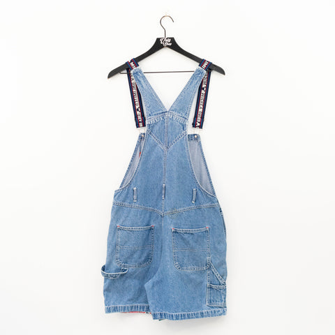 Mickey Unlimited Jerry Leigh Spell Out Denim Short Overalls