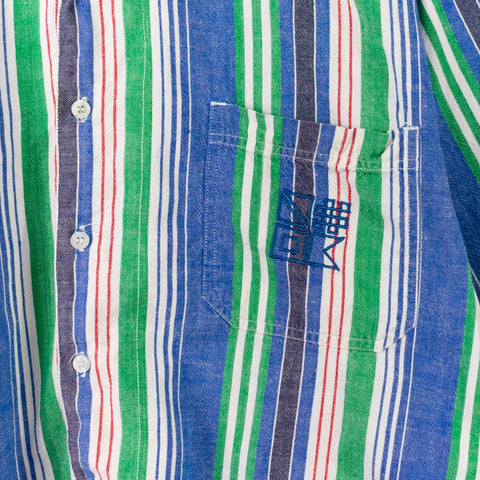 Newport Blue MultiColor Button Up Short Sleeve Shirt