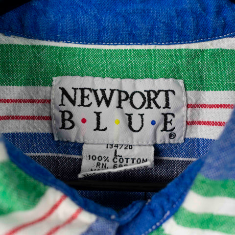 Newport Blue MultiColor Button Up Short Sleeve Shirt