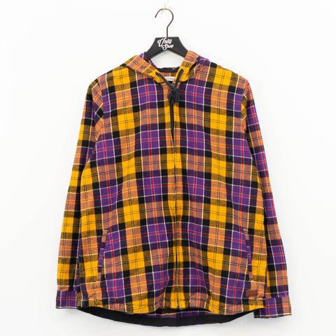 LL Bean Plaid Full Zip Hooded Flannel Shirt