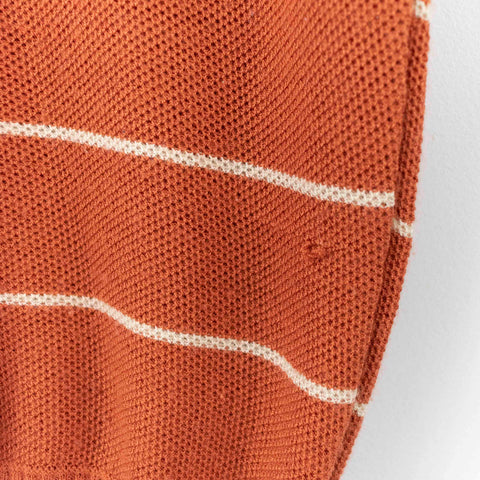 Striped Knit Cuffed Polo Shirt Made In Italy