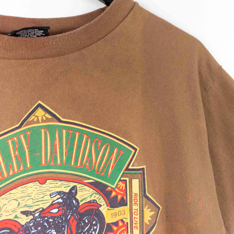 Harley Davidson 3D Emblem Live To Ride T-Shirt