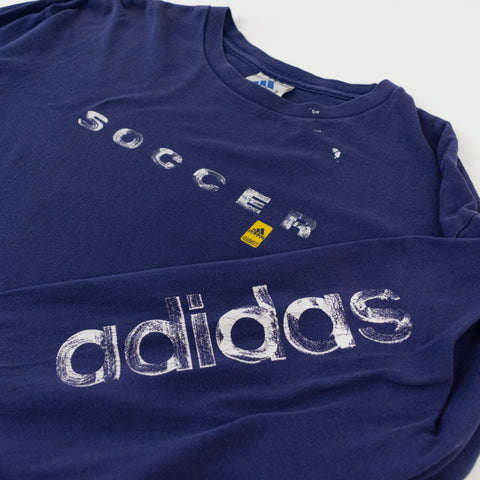 90s Adidas Soccer Spell Out Thrashed Long Sleeve T-Shirt