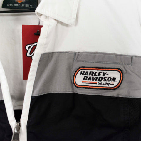 Harley Davidson Motorcycle Zip Up Mechanic Garage Shirt