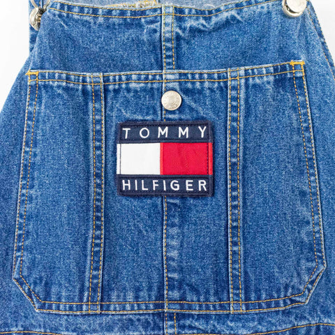 Tommy Hilfiger Spell Out Flag Logo Denim Overalls