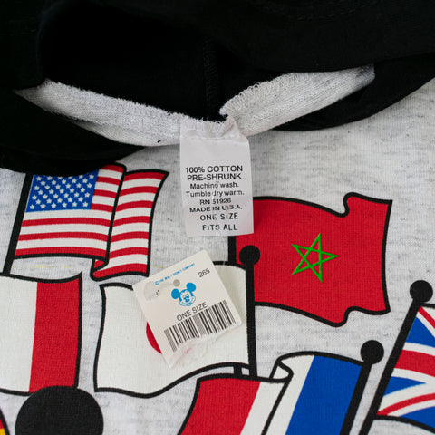 90s Disney Mickey Epcot Flag Hooded T-Shirt