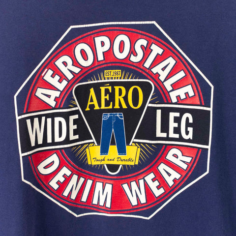 Aeropostale Wide Leg Denim Wear Logo T-Shirt