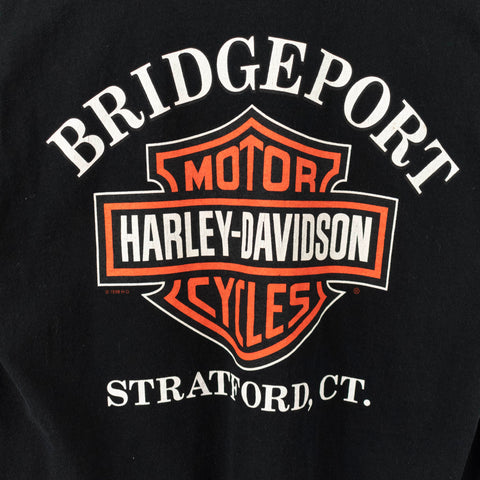 1998 Harley Bridgeport Connecticut Logo T-Shirt