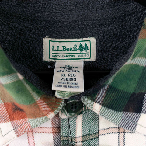 LL Bean Acid Washed Fleece Lined Flannel