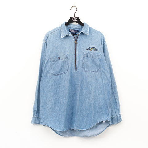 Polo Ralph Lauren Sportsman Fishing Denim 1/4 Zip Shirt