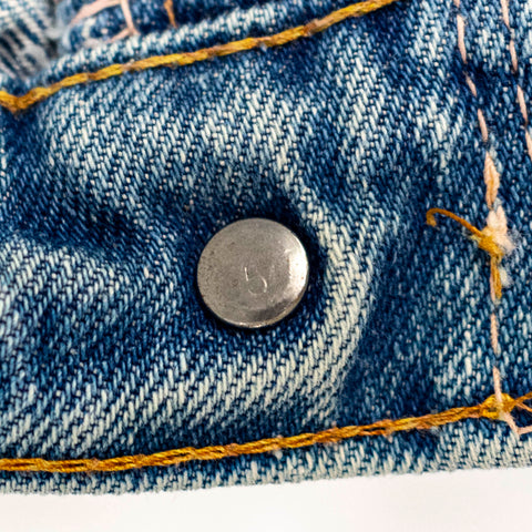 Levi's 505 Thrashed Distressed Denim Jeans Talon 42 Zipper No #5 Stamp
