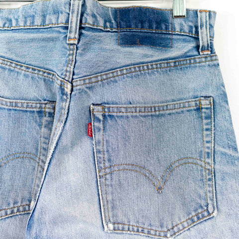 Levi's 505 Thrashed Distressed Denim Jeans Talon 42 Zipper No #5 Stamp