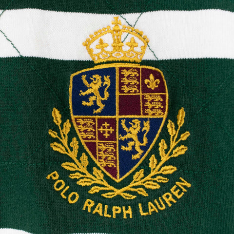 Polo Ralph Lauren Lion Crest Striped Rugby Long Sleeve Shirt