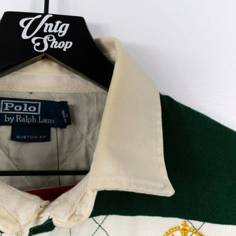 Polo Ralph Lauren Lion Crest Striped Rugby Long Sleeve Shirt