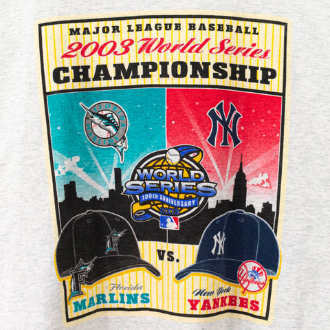 2003 World Series New York Yankees Florida Marlins Double Sided Long Sleeve T-Shirt