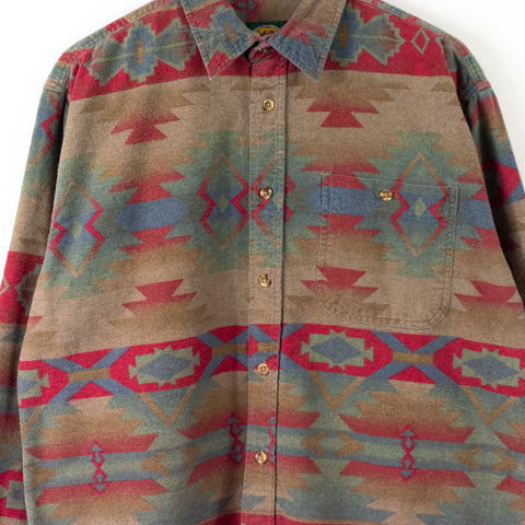 Cabelas Aztec Print Button Up Shirt