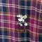 Disney Mickey Mouse Plaid Long Sleeve Polo Shirt