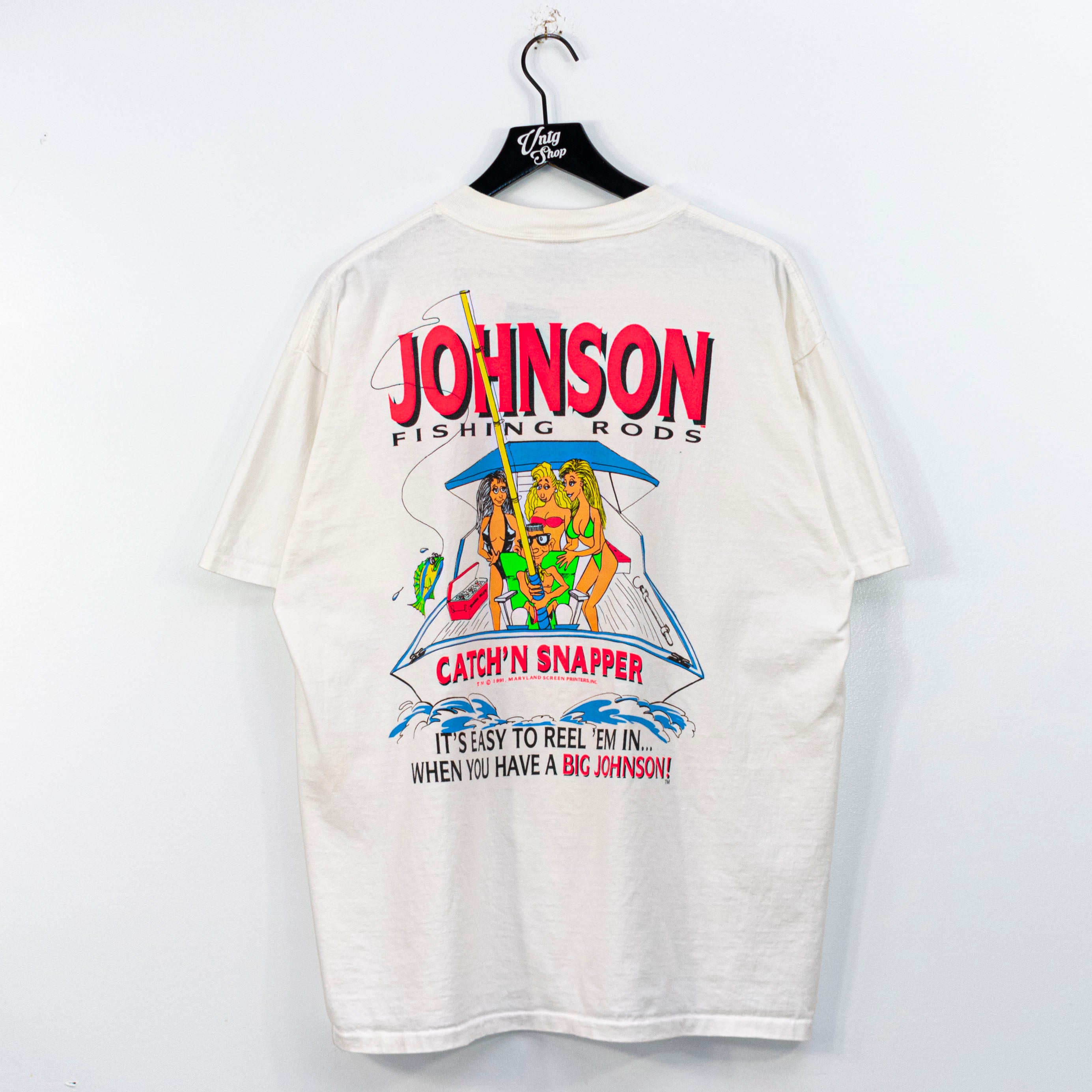 1991 Big Johnson Fishing Rods Catch'N Snapper T-Shirt