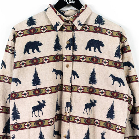 Cabela's Aztec Southwestern Wilderness Animal Nature All Over Print Button Shirt