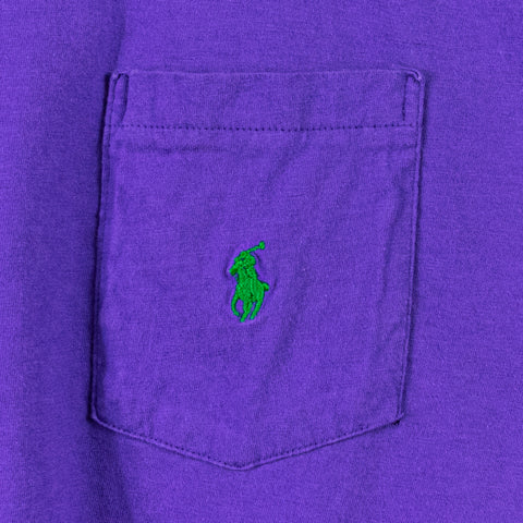 Polo Ralph Lauren Pony Made In USA Purple Green Pocket T-Shirt