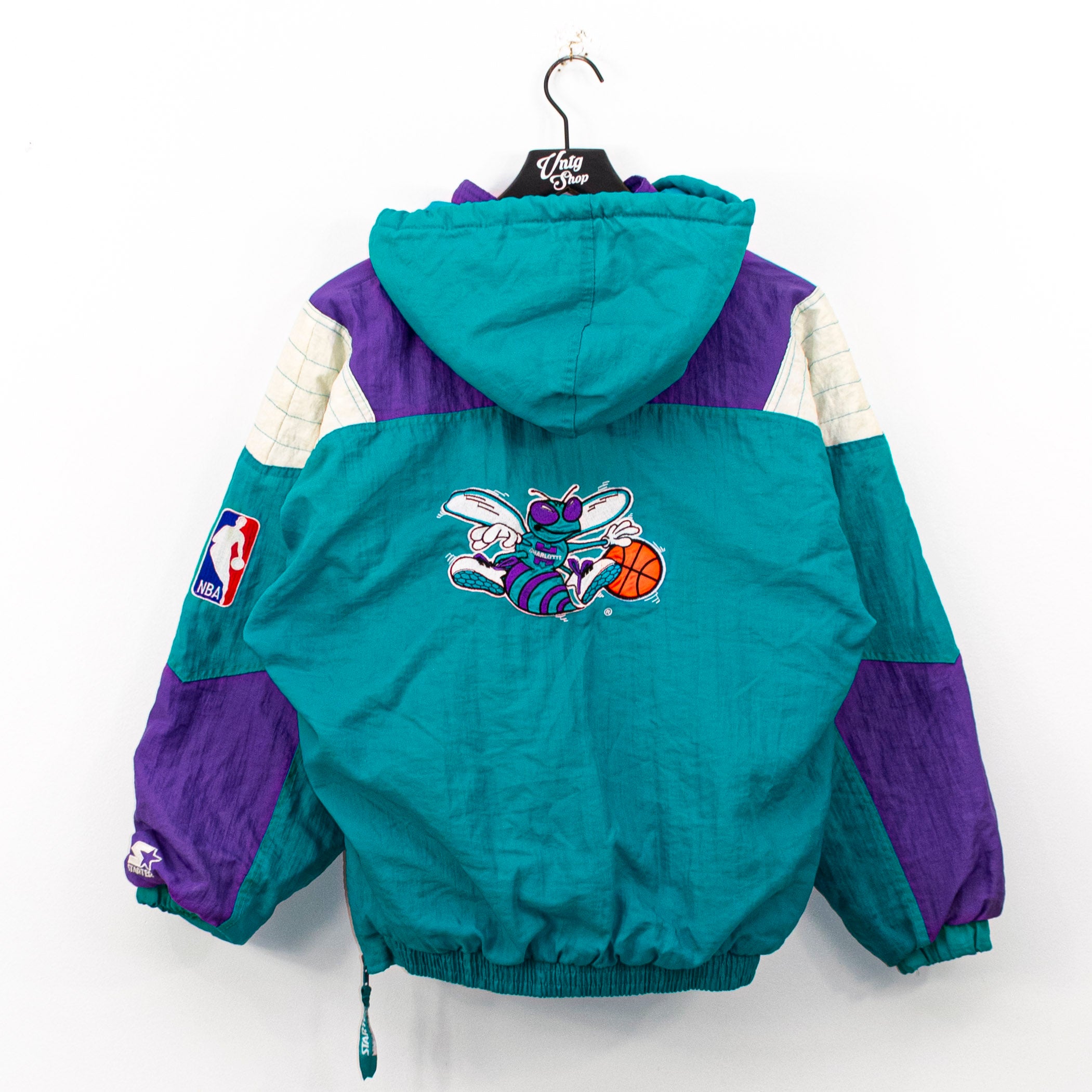NBA, Jackets & Coats, Vintage 9s Starter Charlotte Hornets Embroidered  Denim Jacket