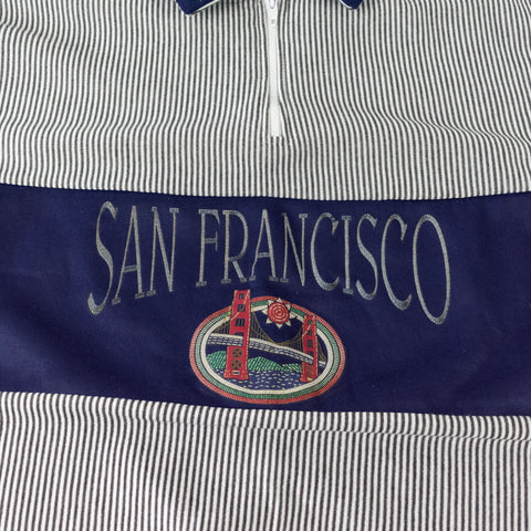 San Francisco Striped Quarter Zip Sweatshirt