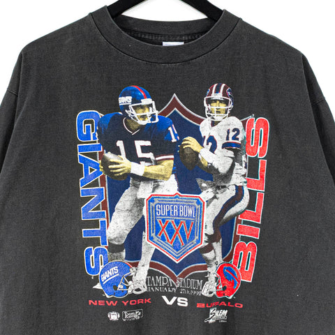 1991 Salem Sportswear Super Bowl XXV Giants Bills Quarterbacks T-Shirt